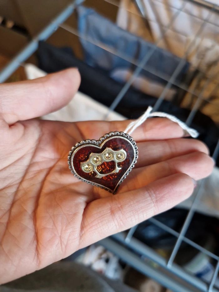Bague cœur resine point americain - photo numéro 4