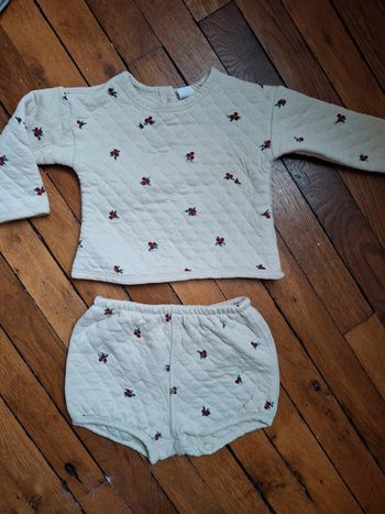 Ensemble fleurs 18 mois fille short sweat h&m