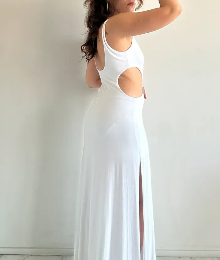 Robe longue blanche doublée taille S - photo numéro 3