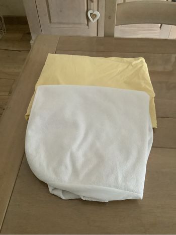 Lot drap housse + protège matelas 