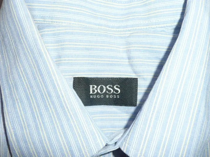 chemise manche long bleu rayé Hugo BOSS T 40 - photo numéro 2