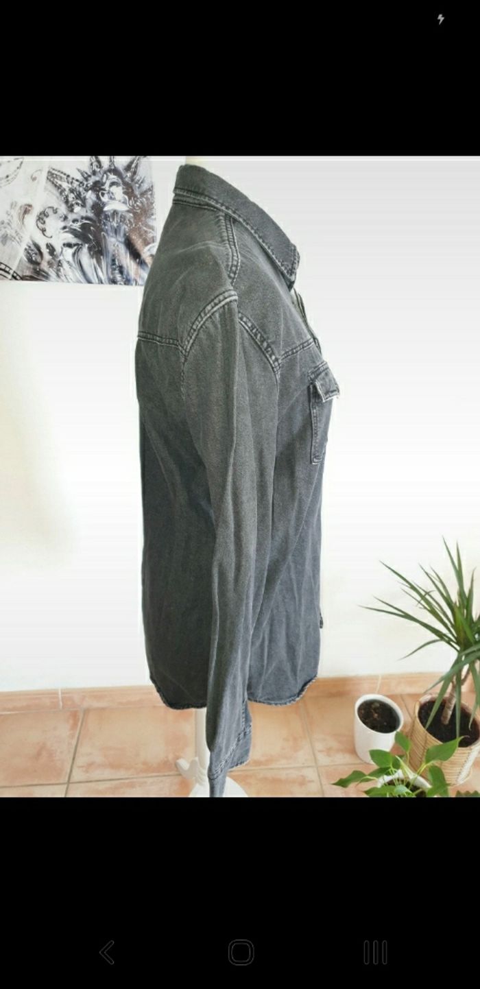 Chemise jean à boutons Mango homme - photo numéro 2