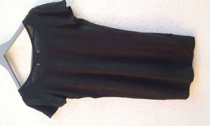 T-shirt long imprimé noir femme - photo numéro 2