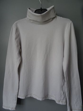 T-shirt col roulé blanc 10 ans