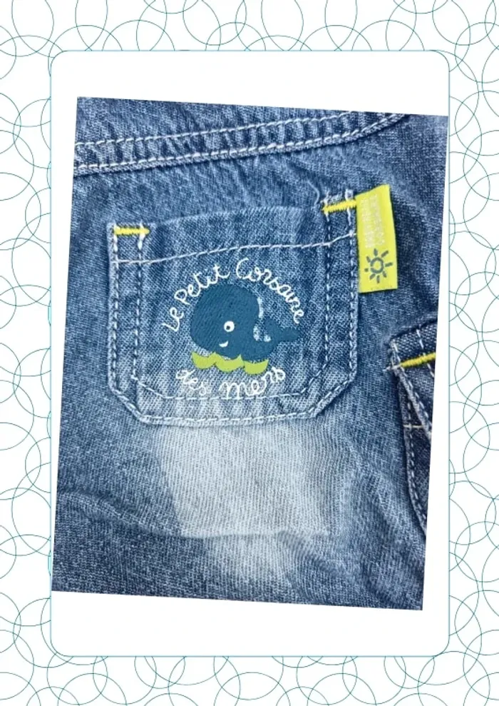 Short en jean 3 mois Tissaia - photo numéro 5