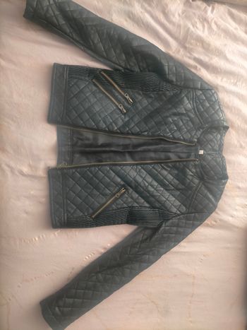 Veste simili cuir noire