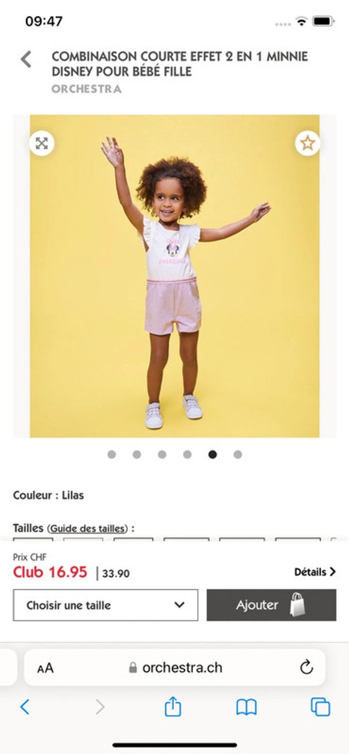 Combishort bébé fille Disney Orchestra - photo numéro 5