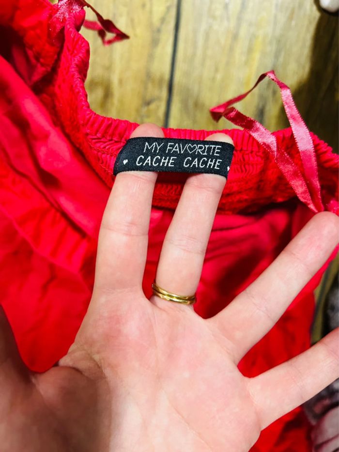 Magnifique, robe, bustier fuchsia, cache-cache, taille 38 - photo numéro 2