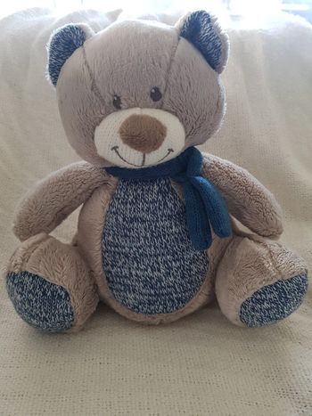 Ourson Echarpe  Bleue Nicotoy