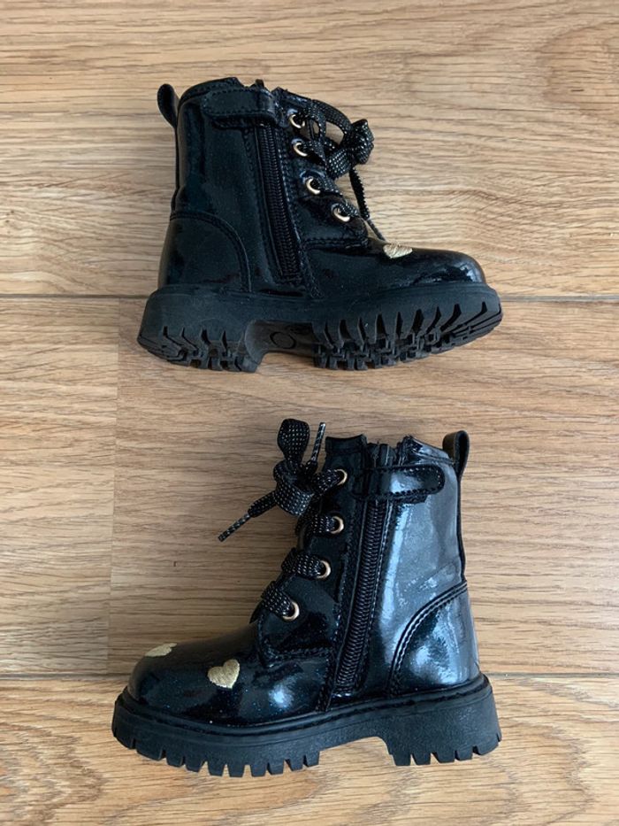 Bottines rangers vernis noir Nini & Girls 22 - photo numéro 5