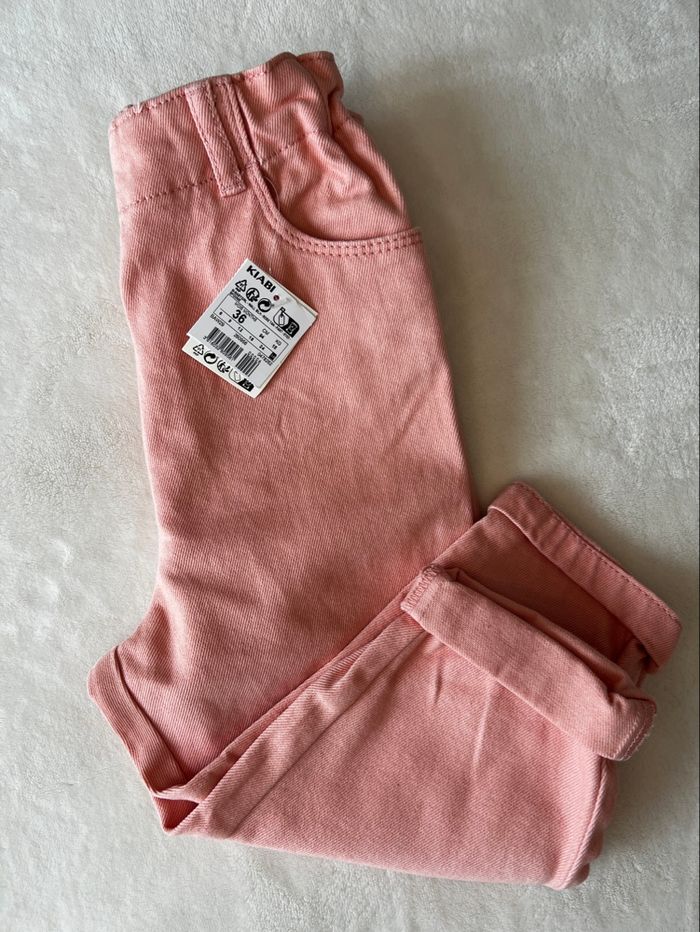 Pantalon fille en jean rose - photo numéro 3