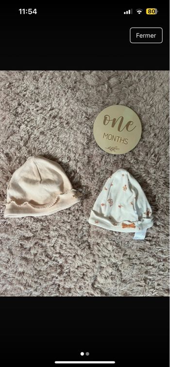 Lot bonnets naissance 