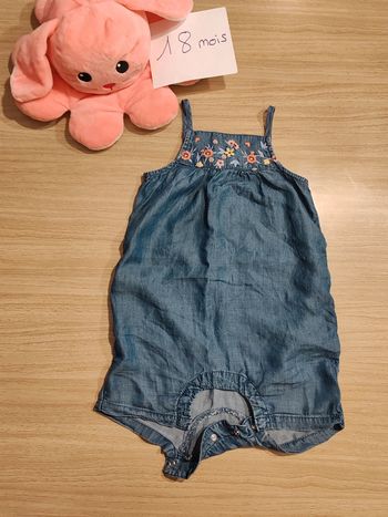 Combishort jean fin