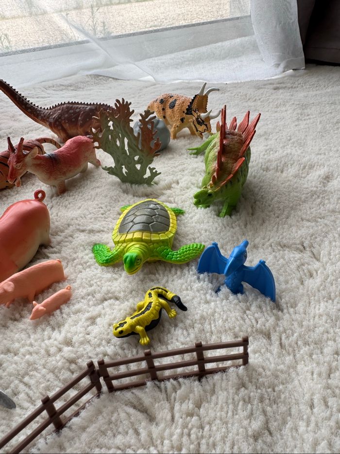 🚜 lot 31jouets animaux de la ferme + ferme + dinosaures et accessoires très bon état - photo numéro 6