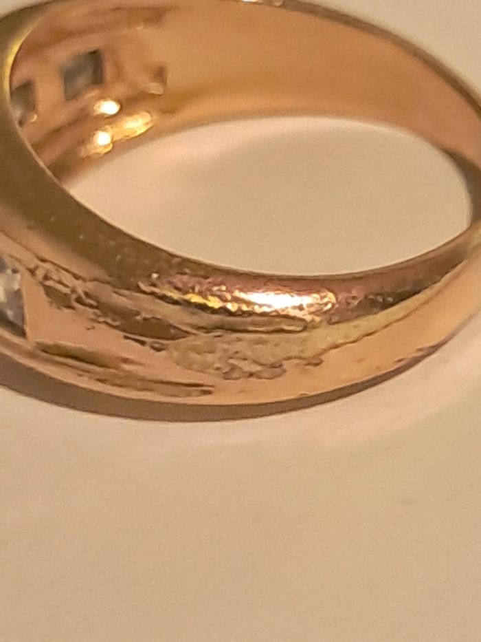 bague plaquée or et pierres vintage - photo numéro 5