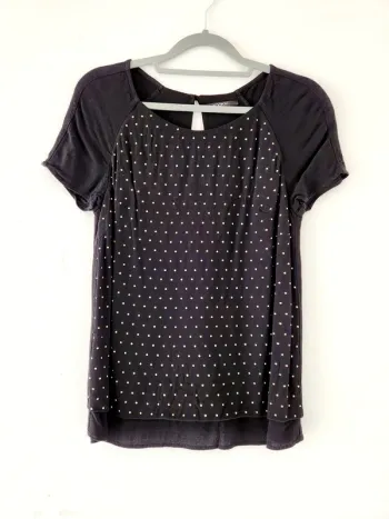🖤 Haut KOOKAÏ noir à strass dorés – Taille 34 🖤