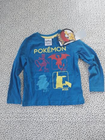 Tee-shirt manches longues pokemon neuf 3 ans