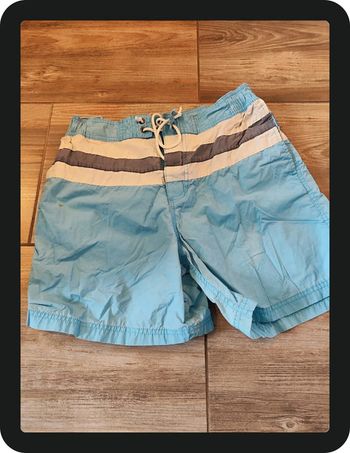 Short de bain bleu clair blanc gris North Sails Taille 32 (taille à plat 38 cm)