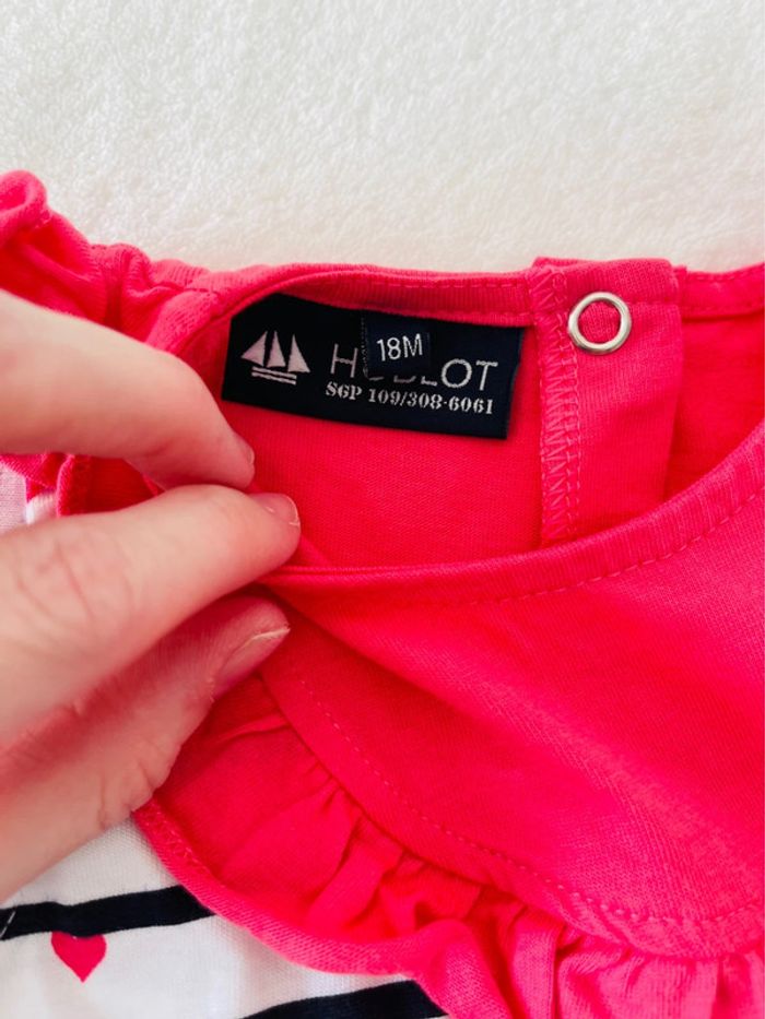Petite robe d’été rose et marinière avec petit cœur 18 mois Hublot - photo numéro 4