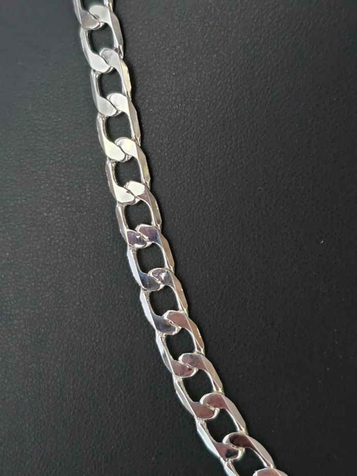 Collier maille gourmette 6mm 45cm plaquage argent - photo numéro 2