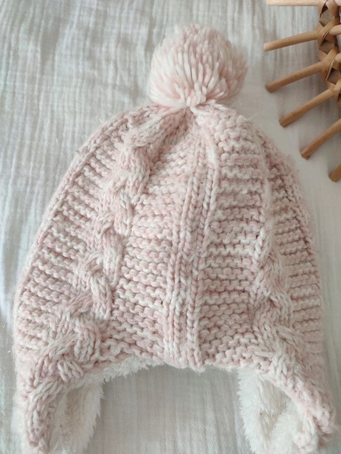 Bonnet péruvien torsadé rose - photo numéro 2