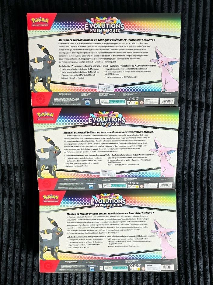 Lot de 3 Coffrets Collection Pokémon – Figurine Évolutions Prismatiques EV8.5 - photo numéro 2