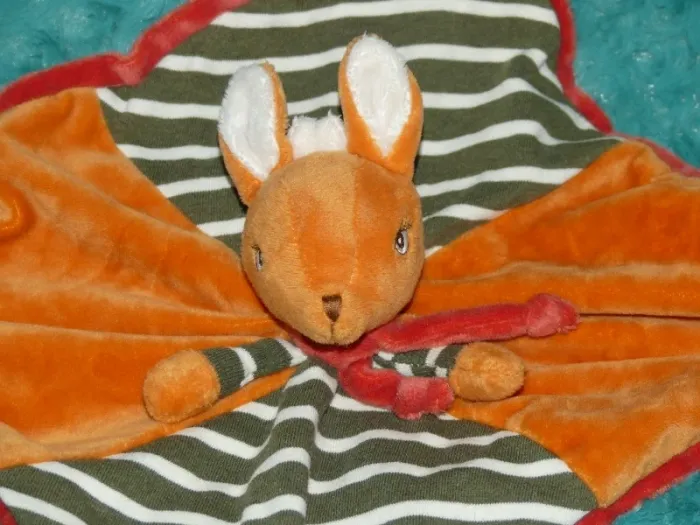 Doudou plat biche Helga Bukowski orange 🦋 parfait état - photo numéro 2