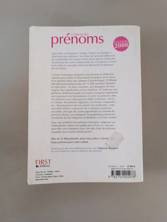 L'officiel des prénoms Édition 2008 : Stéphanie Rapoport - photo numéro 2