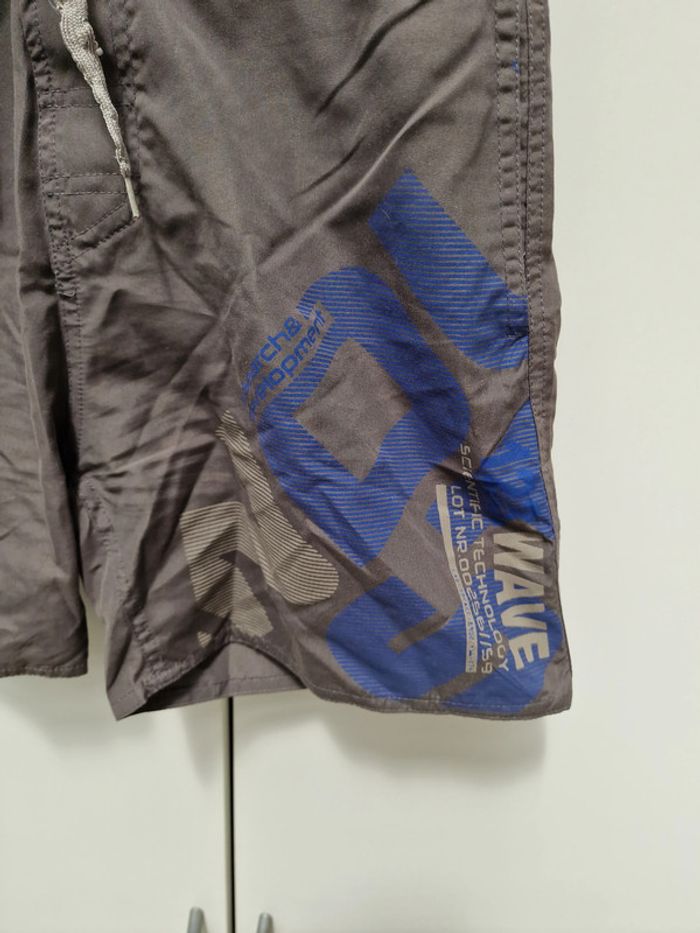 Short De Bain Plage Gris Imprimé Bleu - photo numéro 3