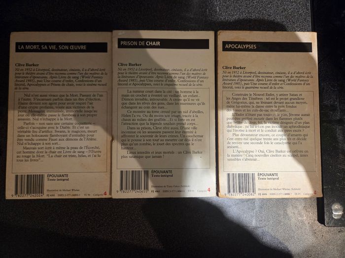 Lot de livre clive baker apocalypse prison de chair la mort la vie son oeuvre - photo numéro 2