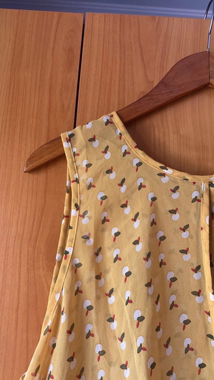 Blouse sans manche jaune avec imprimé M - photo numéro 2