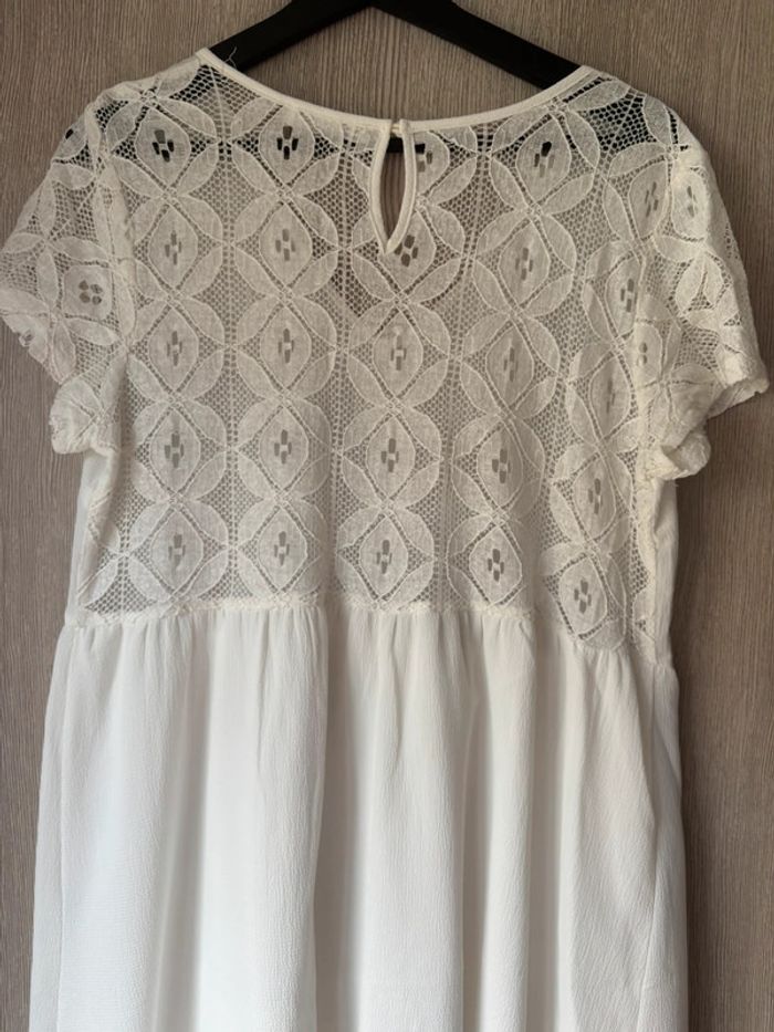 Robe blanche style bohème dos crochet - Cerise blue - L - photo numéro 6