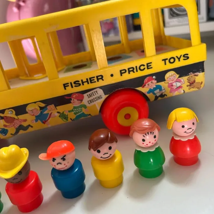 School bus fisher price vintage complet - photo numéro 3