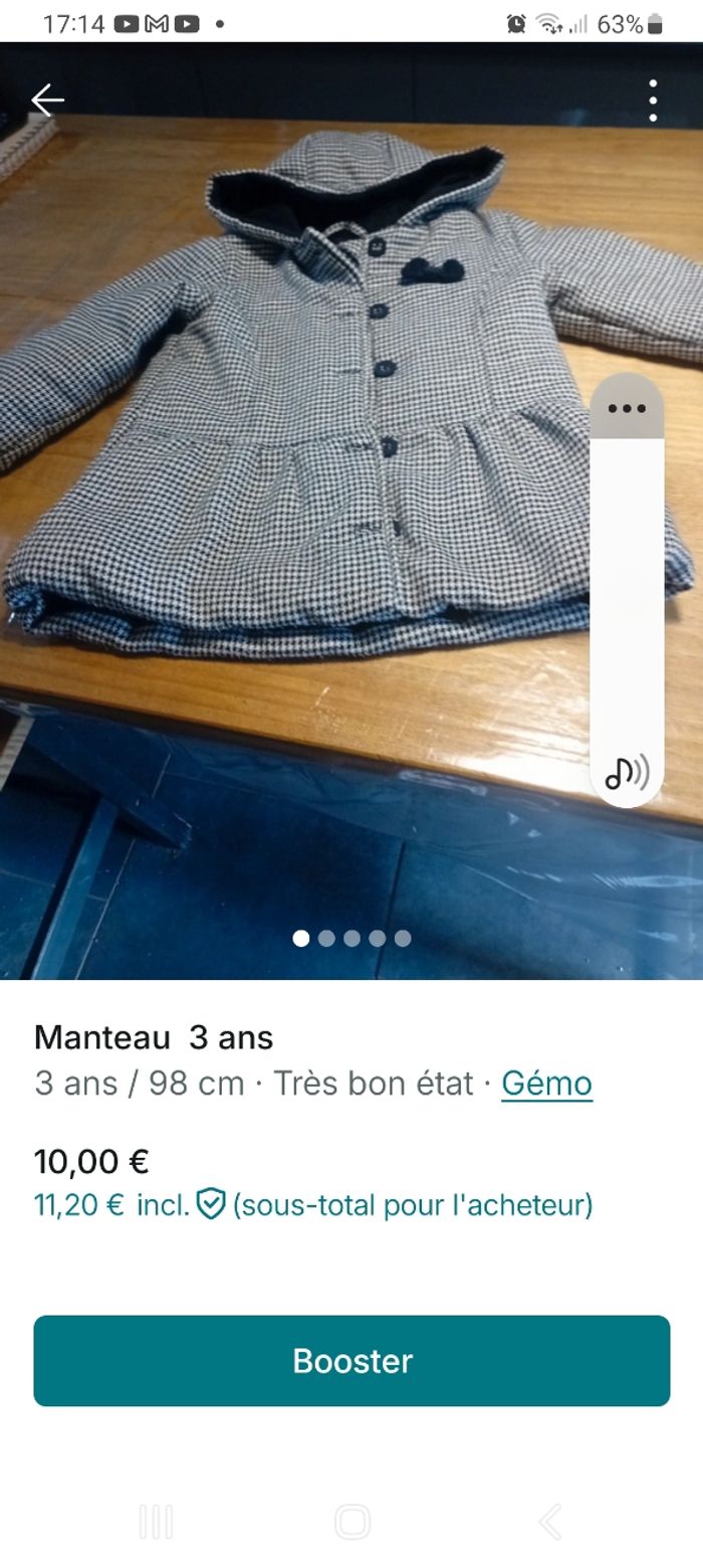 Manteau 3 ans