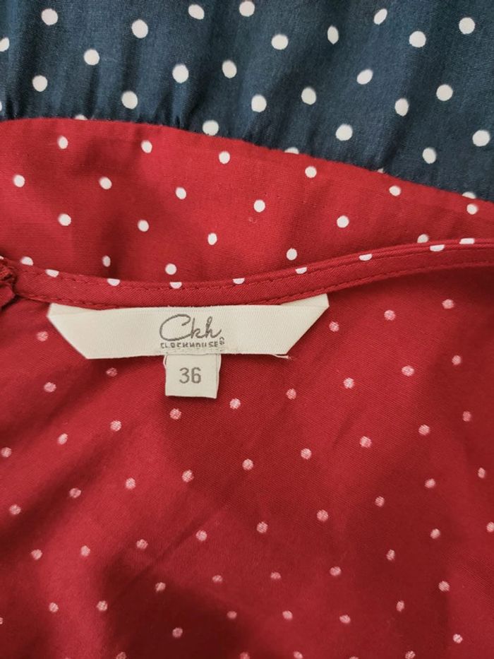 Robe Vintage Clockhouse T36 - Rouge à Pois, Charme Rétro ! - photo numéro 3