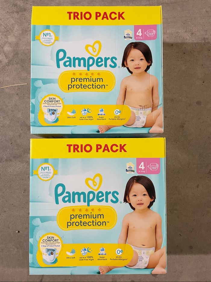 234 couches Pampers Premium Protection T4(9 - 14 kg)