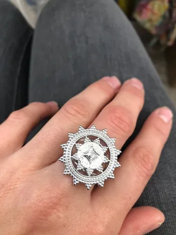 Grosse bague ajustable en acier inoxydable