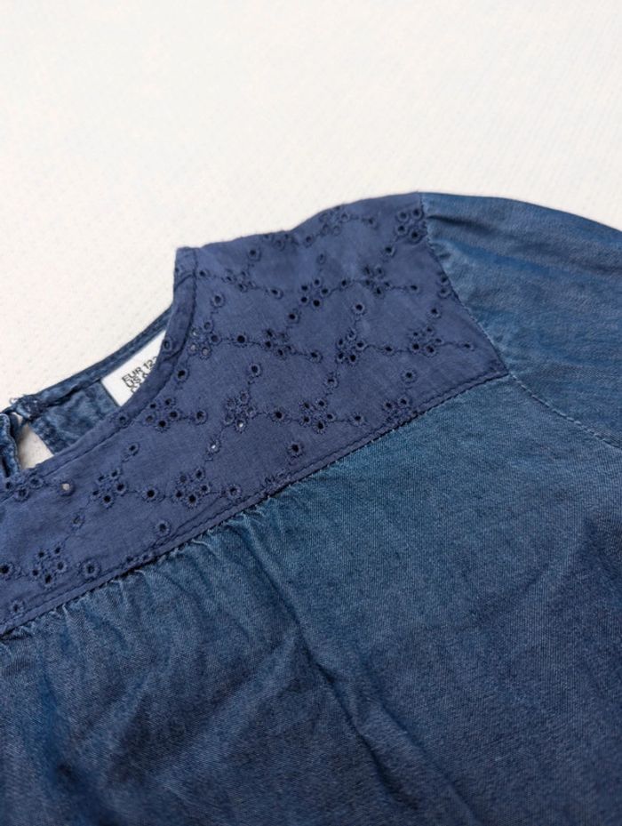 Blouse manches longues fille en jean léger taille 6-7 ans - photo numéro 2