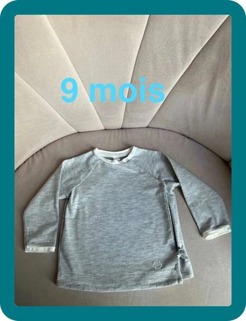 T-shirt mixte épais cache-cœur mi-saison 9 mois - Koeka