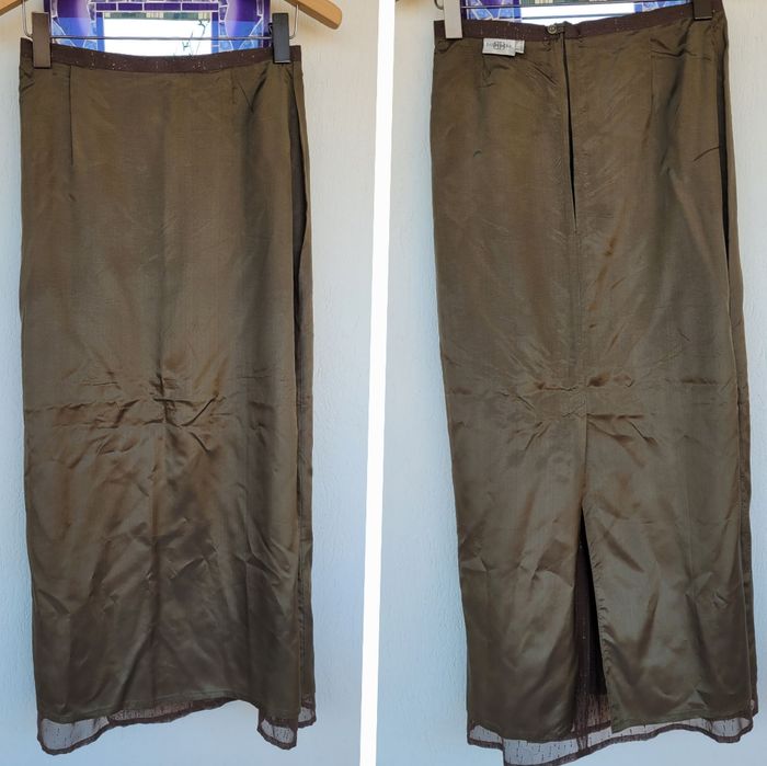 Bandolera Jupe TFr36 -Longue -Voile Kaki avec Paillettes et Doubĺée en TBE - photo numéro 4