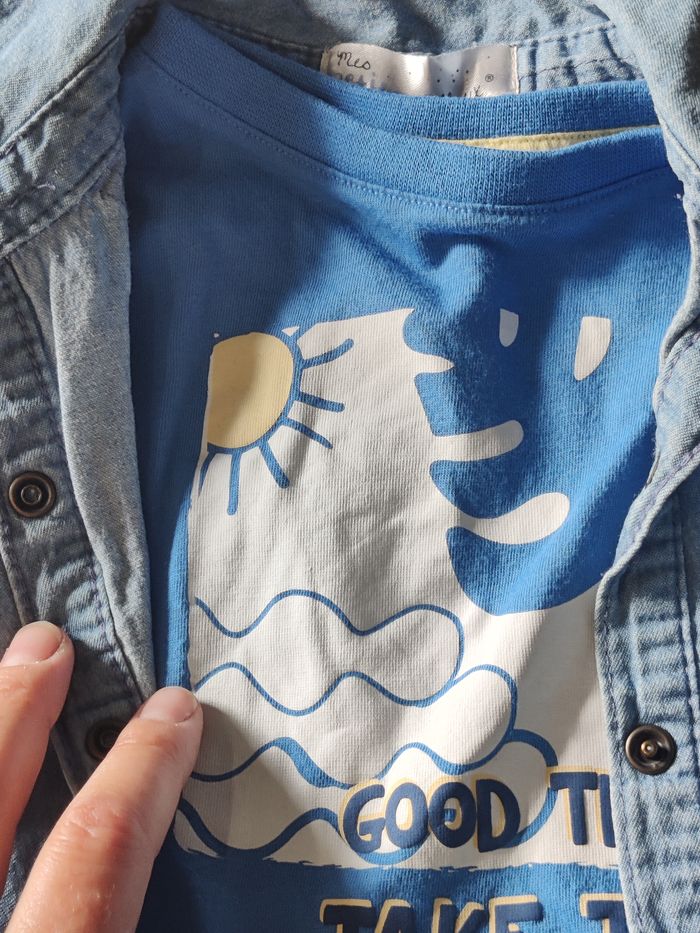 Ensemble 3 pièces jean tee shirt chemise Taille 2-3 ans - photo numéro 5