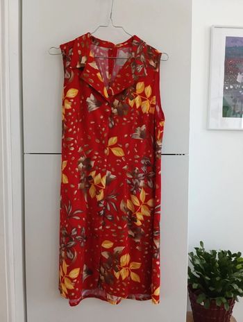 Robe vintage boutonnée en viscose