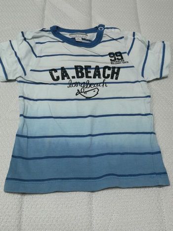 T-shirt MC bleu rayures Kimabloo 6M