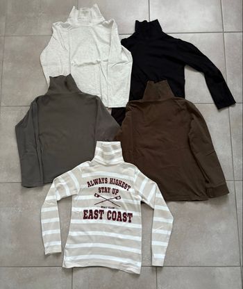 Lot de 5 sous pulls col roulé taille 10 ans