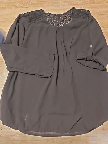 Blouse noire manches réglables