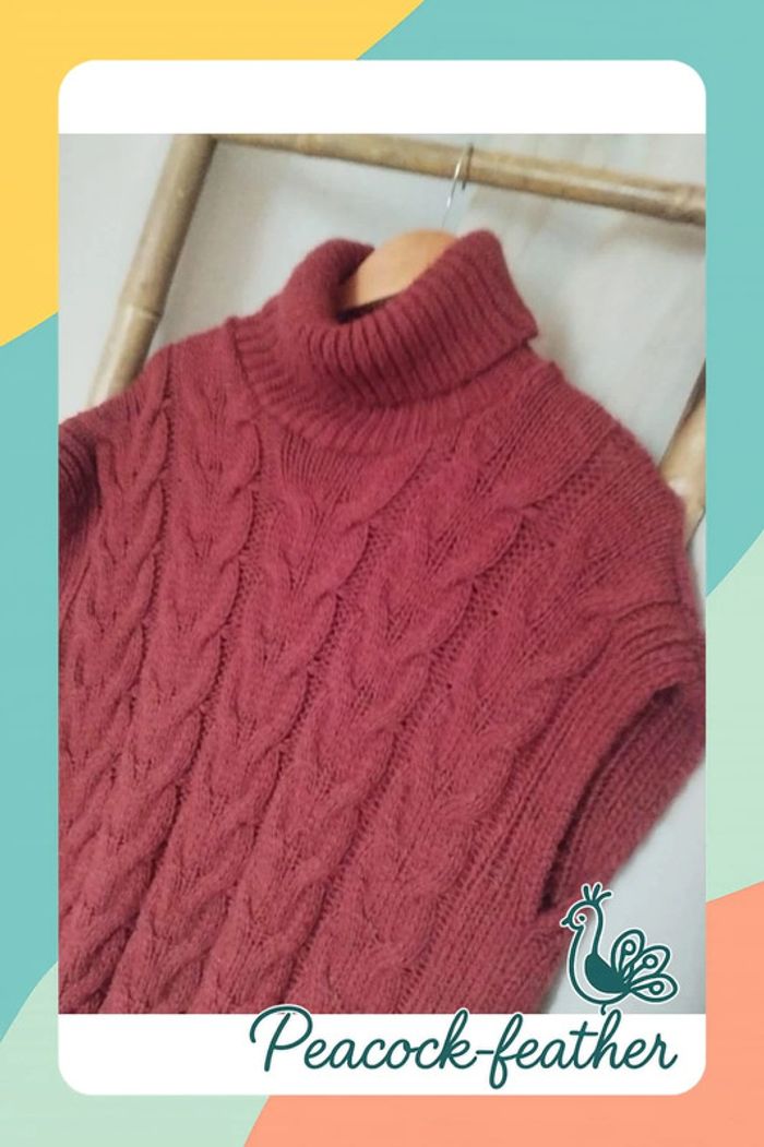 Pull col roulé terracotta TU - photo numéro 3