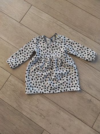 Robe noire et blanche hérisson 6/9 mois (74cm)