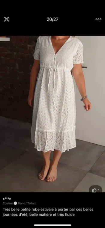 Robe bohème blanche M