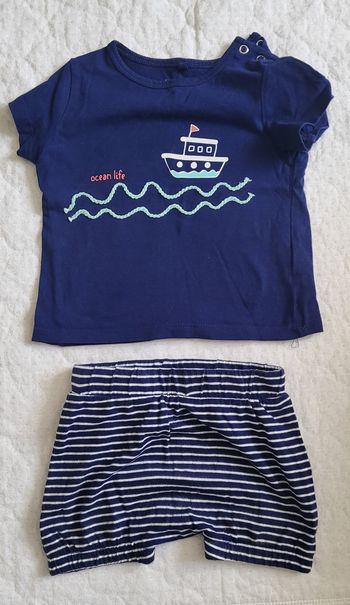 Tee-shirt+short 9-12 mois
