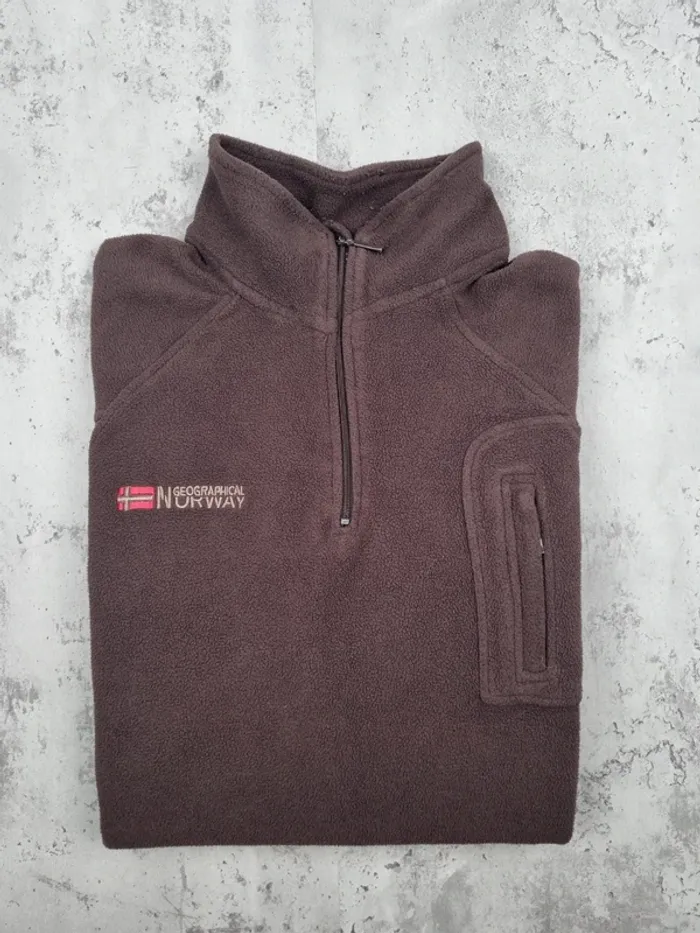 Polaire Half-Zip Geographical Norway Marron Foncé – Taille L Homme - photo numéro 2